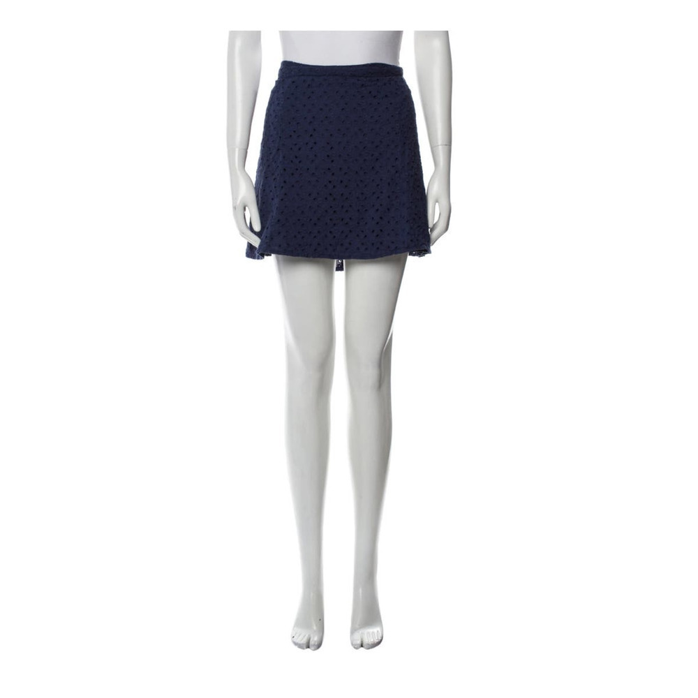 Reformation Mini Eyelet Skirt Size XL Blue